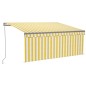 vidaXL Tenda Sole Retrattile Manuale Parasole LED 3x2,5m Gialla Bianca vidaXL Tenda Sole Retrattile Manuale Parasole LED 3x2,5m Gialla Bianca