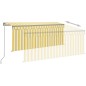 vidaXL Tenda Sole Retrattile Manuale Parasole LED 3x2,5m Gialla Bianca vidaXL Tenda Sole Retrattile Manuale Parasole LED 3x2,5m Gialla Bianca