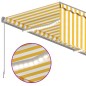 vidaXL Tenda Sole Retrattile Manuale Parasole LED 3x2,5m Gialla Bianca vidaXL Tenda Sole Retrattile Manuale Parasole LED 3x2,5m Gialla Bianca