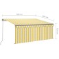 vidaXL Tenda Sole Retrattile Manuale Parasole LED 3x2,5m Gialla Bianca vidaXL Tenda Sole Retrattile Manuale Parasole LED 3x2,5m Gialla Bianca