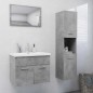 Set Mobili da Bagno Grigio Cemento in Truciolato Set Mobili da Bagno Grigio Cemento in Truciolato