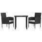 Set da Pranzo da Giardino 3 pz in Polyrattan e Acciaio Set da Pranzo da Giardino 3 pz in Polyrattan e Acciaio