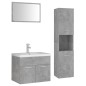Set Mobili da Bagno Grigio Cemento in Truciolato Set Mobili da Bagno Grigio Cemento in Truciolato