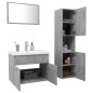 Set Mobili da Bagno Grigio Cemento in Truciolato Set Mobili da Bagno Grigio Cemento in Truciolato