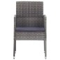 Set da Pranzo da Giardino 5 pz Nero Grigio Polyrattan e Acciaio Set da Pranzo da Giardino 5 pz Nero Grigio Polyrattan e Acciaio