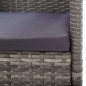 Set da Pranzo da Giardino 5 pz Nero Grigio Polyrattan e Acciaio Set da Pranzo da Giardino 5 pz Nero Grigio Polyrattan e Acciaio