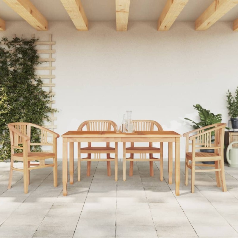 Set da Pranzo per Giardino 5 pz in Legno Massello di Teak Set da Pranzo per Giardino 5 pz in Legno Massello di Teak