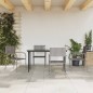 Set da Pranzo da Giardino 5 pz Nero Grigio Polyrattan e Acciaio Set da Pranzo da Giardino 5 pz Nero Grigio Polyrattan e Acciaio