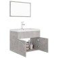 Set Mobili da Bagno Grigio Cemento in Truciolato Set Mobili da Bagno Grigio Cemento in Truciolato