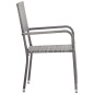 Set da Pranzo da Giardino 5 pz Nero Grigio Polyrattan e Acciaio Set da Pranzo da Giardino 5 pz Nero Grigio Polyrattan e Acciaio