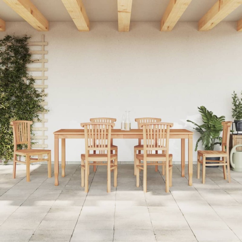 vidaXL Set da Pranzo da Giardino 7 pz in Legno Massello di Teak vidaXL Set da Pranzo da Giardino 7 pz in Legno Massello di Teak
