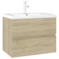 Mobile Bagno con Lavabo Integrato Rovere Sonoma in Truciolato Mobile Bagno con Lavabo Integrato Rovere Sonoma in Truciolato