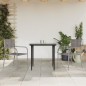 vidaXL Set da Pranzo da Giardino 3 pz Nero Grigio Polyrattan e Acciaio vidaXL Set da Pranzo da Giardino 3 pz Nero Grigio Polyrattan e Acciaio