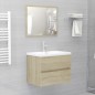 Mobile Bagno con Lavabo Integrato Rovere Sonoma in Truciolato Mobile Bagno con Lavabo Integrato Rovere Sonoma in Truciolato