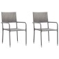 vidaXL Set da Pranzo da Giardino 3 pz Nero Grigio Polyrattan e Acciaio vidaXL Set da Pranzo da Giardino 3 pz Nero Grigio Polyrattan e Acciaio