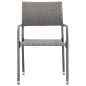 vidaXL Set da Pranzo da Giardino 3 pz Nero Grigio Polyrattan e Acciaio vidaXL Set da Pranzo da Giardino 3 pz Nero Grigio Polyrattan e Acciaio