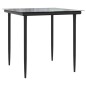vidaXL Set da Pranzo da Giardino 3 pz Nero Grigio Polyrattan e Acciaio vidaXL Set da Pranzo da Giardino 3 pz Nero Grigio Polyrattan e Acciaio