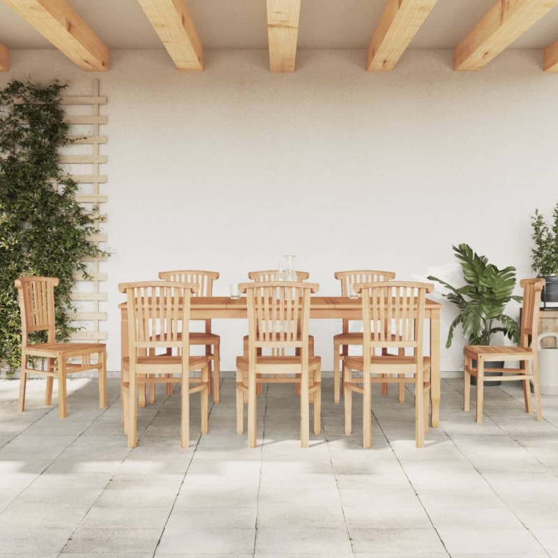 Set da Pranzo per Giardino 9 pz in Legno Massello di Teak Set da Pranzo per Giardino 9 pz in Legno Massello di Teak