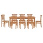 Set da Pranzo per Giardino 9 pz in Legno Massello di Teak Set da Pranzo per Giardino 9 pz in Legno Massello di Teak