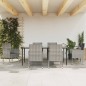 Set da Pranzo da Giardino 7 pz Nero Grigio Polyrattan e Acciaio Set da Pranzo da Giardino 7 pz Nero Grigio Polyrattan e Acciaio