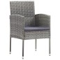 Set da Pranzo da Giardino 7 pz Nero Grigio Polyrattan e Acciaio Set da Pranzo da Giardino 7 pz Nero Grigio Polyrattan e Acciaio