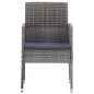 Set da Pranzo da Giardino 7 pz Nero Grigio Polyrattan e Acciaio Set da Pranzo da Giardino 7 pz Nero Grigio Polyrattan e Acciaio
