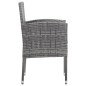 Set da Pranzo da Giardino 7 pz Nero Grigio Polyrattan e Acciaio Set da Pranzo da Giardino 7 pz Nero Grigio Polyrattan e Acciaio