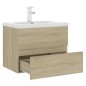 Mobile Bagno con Lavabo Integrato Rovere Sonoma in Truciolato Mobile Bagno con Lavabo Integrato Rovere Sonoma in Truciolato