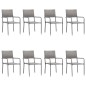 Set da Pranzo da Giardino 9 pz Nero Grigio Polyrattan e Acciaio Set da Pranzo da Giardino 9 pz Nero Grigio Polyrattan e Acciaio