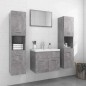 Set Mobili da Bagno Grigio Cemento in Truciolato Set Mobili da Bagno Grigio Cemento in Truciolato