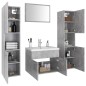 Set Mobili da Bagno Grigio Cemento in Truciolato Set Mobili da Bagno Grigio Cemento in Truciolato