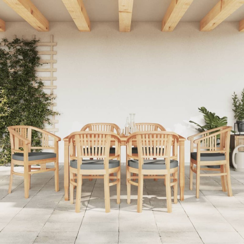 vidaXL Set da Pranzo da Giardino 7 pz in Legno Massello di Teak vidaXL Set da Pranzo da Giardino 7 pz in Legno Massello di Teak