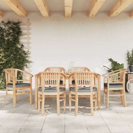 vidaXL Set da Pranzo da Giardino 7 pz in Legno Massello di Teak