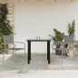 Set da Pranzo da Giardino 3 pz Nero Grigio Polyrattan e Acciaio Set da Pranzo da Giardino 3 pz Nero Grigio Polyrattan e Acciaio