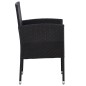 Set da Pranzo da Giardino 7 pz Nero in Polyrattan e Acciaio Set da Pranzo da Giardino 7 pz Nero in Polyrattan e Acciaio