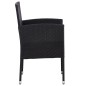 Set da Pranzo da Giardino 7 pz Nero in Polyrattan e Acciaio Set da Pranzo da Giardino 7 pz Nero in Polyrattan e Acciaio