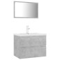 Set Mobili da Bagno Grigio Cemento in Truciolato Set Mobili da Bagno Grigio Cemento in Truciolato