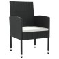 Set da Pranzo da Giardino 7 pz Nero in Polyrattan e Acciaio Set da Pranzo da Giardino 7 pz Nero in Polyrattan e Acciaio