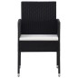 Set da Pranzo da Giardino 7 pz Nero in Polyrattan e Acciaio Set da Pranzo da Giardino 7 pz Nero in Polyrattan e Acciaio