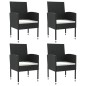 Set da Pranzo da Giardino 5 pz Nero in Polyrattan e Acciaio Set da Pranzo da Giardino 5 pz Nero in Polyrattan e Acciaio