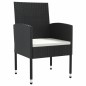 Set da Pranzo da Giardino 5 pz Nero in Polyrattan e Acciaio Set da Pranzo da Giardino 5 pz Nero in Polyrattan e Acciaio