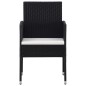 Set da Pranzo da Giardino 5 pz Nero in Polyrattan e Acciaio Set da Pranzo da Giardino 5 pz Nero in Polyrattan e Acciaio