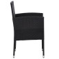 Set da Pranzo da Giardino 5 pz Nero in Polyrattan e Acciaio Set da Pranzo da Giardino 5 pz Nero in Polyrattan e Acciaio