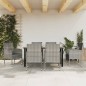 Set da Pranzo da Giardino 7 pz Nero Grigio Polyrattan e Acciaio Set da Pranzo da Giardino 7 pz Nero Grigio Polyrattan e Acciaio