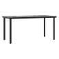 Set da Pranzo da Giardino 7 pz Nero Grigio Polyrattan e Acciaio Set da Pranzo da Giardino 7 pz Nero Grigio Polyrattan e Acciaio