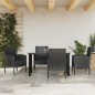 Set da Pranzo da Giardino 5 pz Nero in Polyrattan e Acciaio Set da Pranzo da Giardino 5 pz Nero in Polyrattan e Acciaio