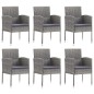 Set da Pranzo da Giardino 7 pz Nero Grigio Polyrattan e Acciaio Set da Pranzo da Giardino 7 pz Nero Grigio Polyrattan e Acciaio
