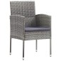 Set da Pranzo da Giardino 7 pz Nero Grigio Polyrattan e Acciaio Set da Pranzo da Giardino 7 pz Nero Grigio Polyrattan e Acciaio
