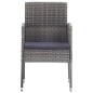 Set da Pranzo da Giardino 7 pz Nero Grigio Polyrattan e Acciaio Set da Pranzo da Giardino 7 pz Nero Grigio Polyrattan e Acciaio