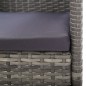 Set da Pranzo da Giardino 7 pz Nero Grigio Polyrattan e Acciaio Set da Pranzo da Giardino 7 pz Nero Grigio Polyrattan e Acciaio